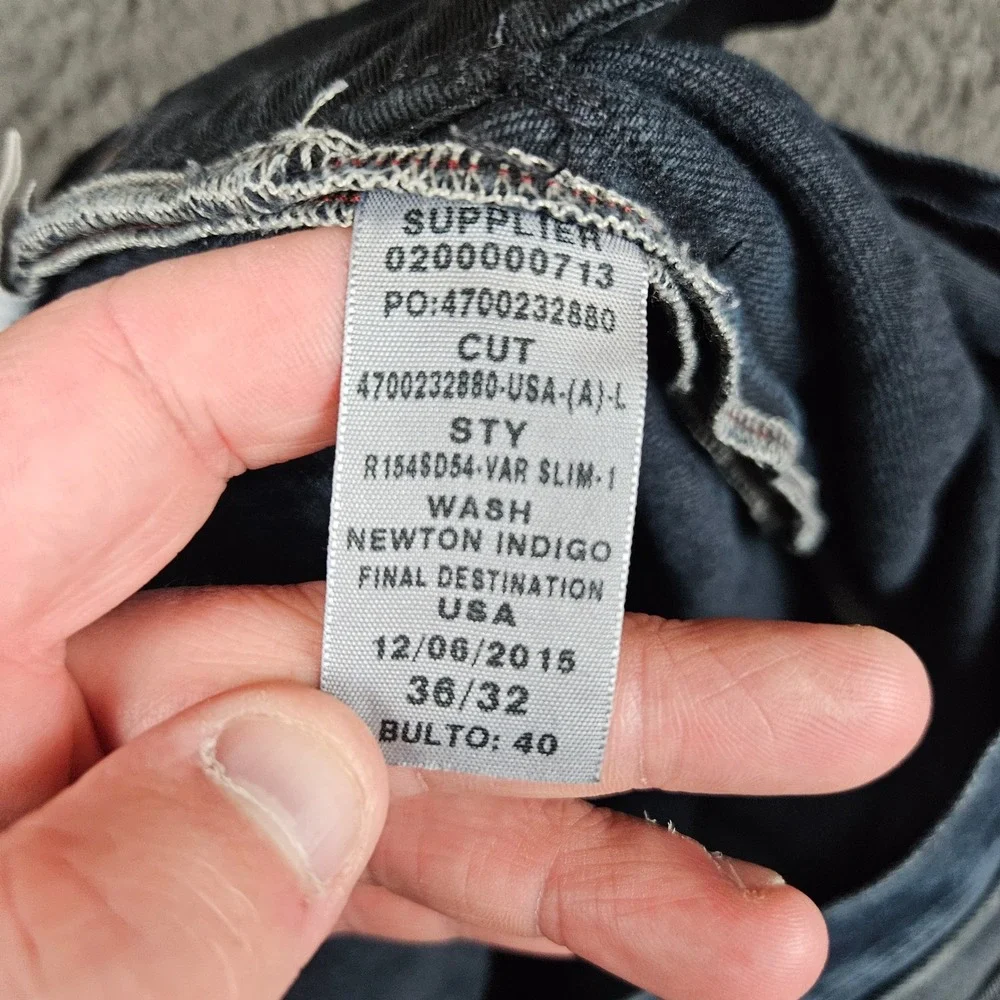 Polo Ralph Lauren Varick Slim Newton Indigo Jeans‎ Mens 36x29 Blue Denim